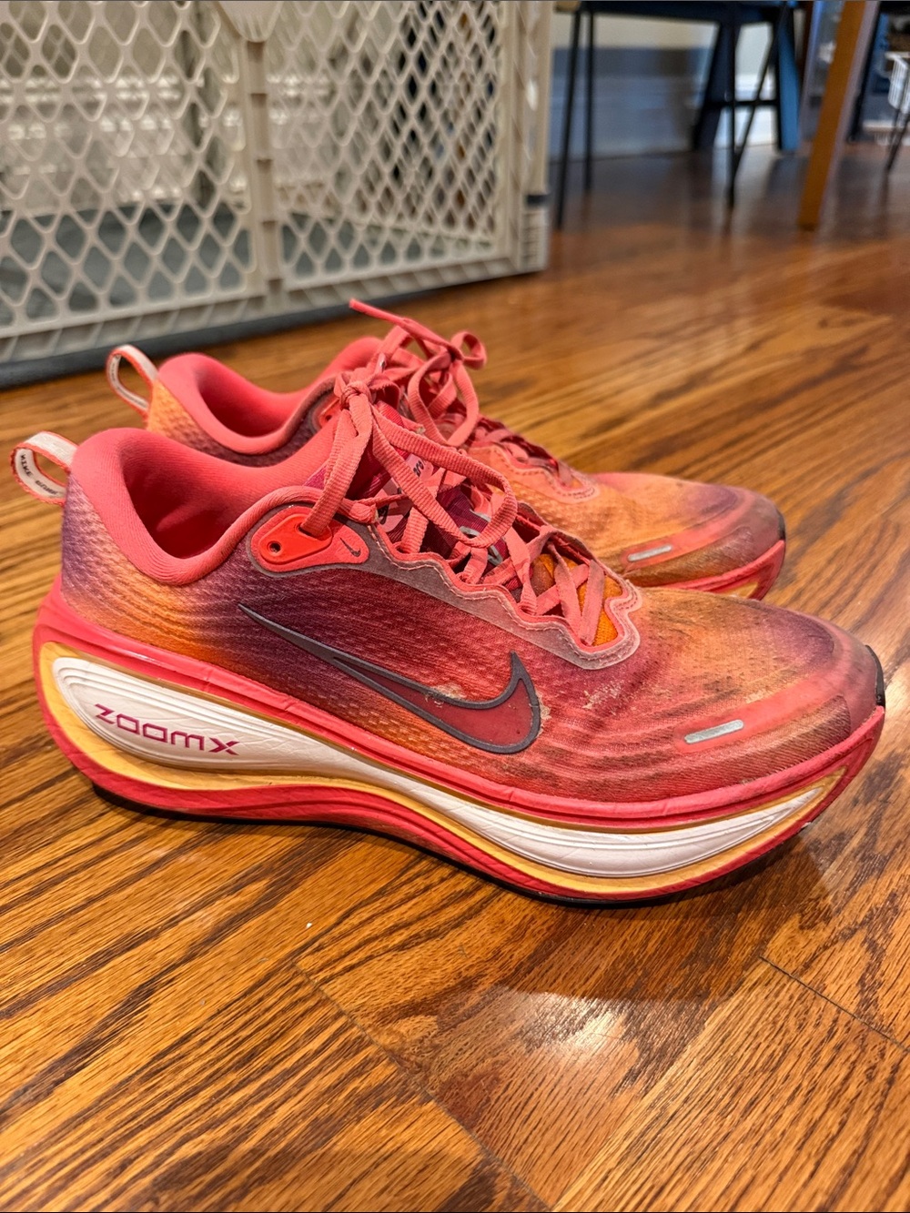 Nike Men’s Vomero Plus Running Sneakers in Pink and Orange